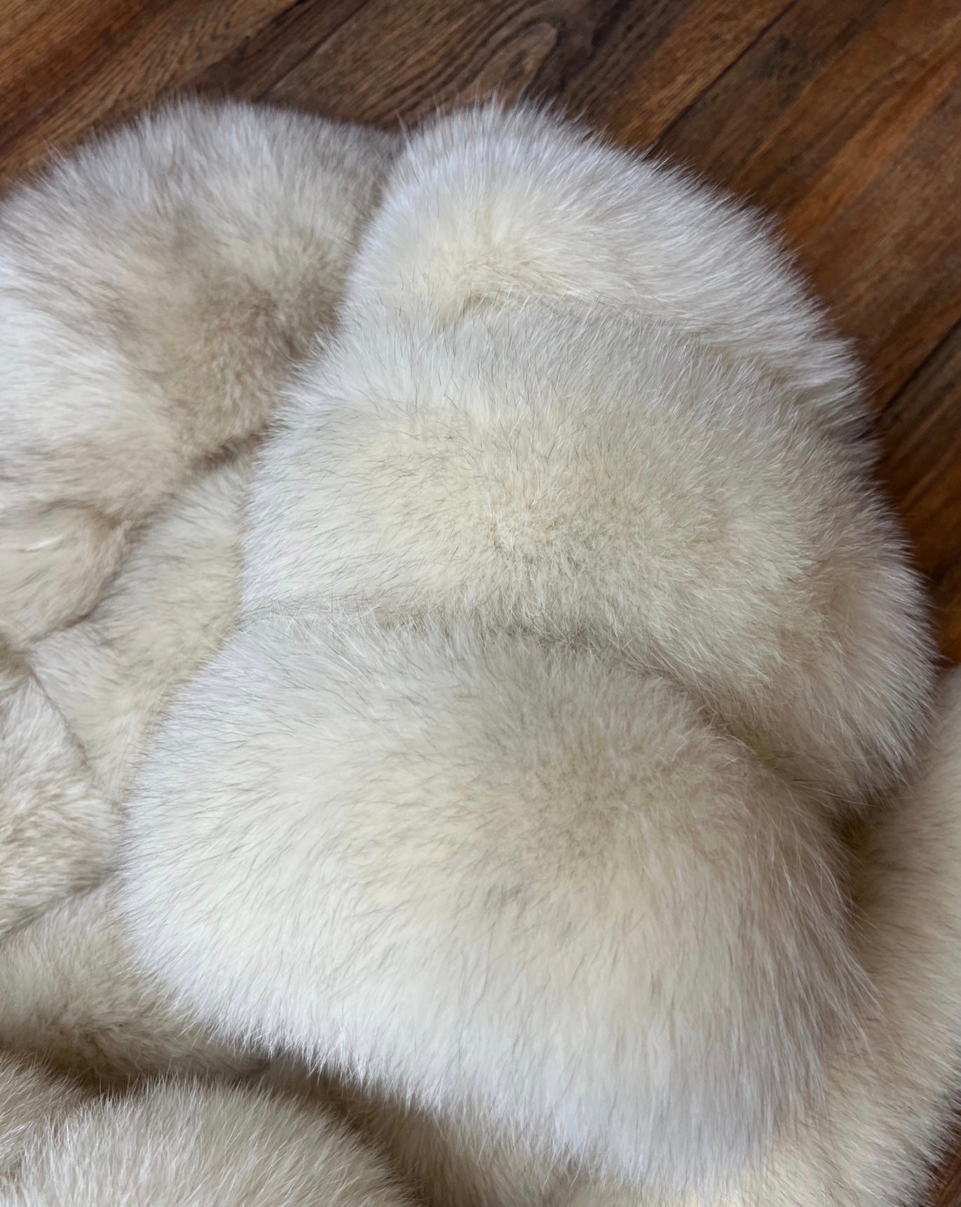 Cream Real Fur Coat