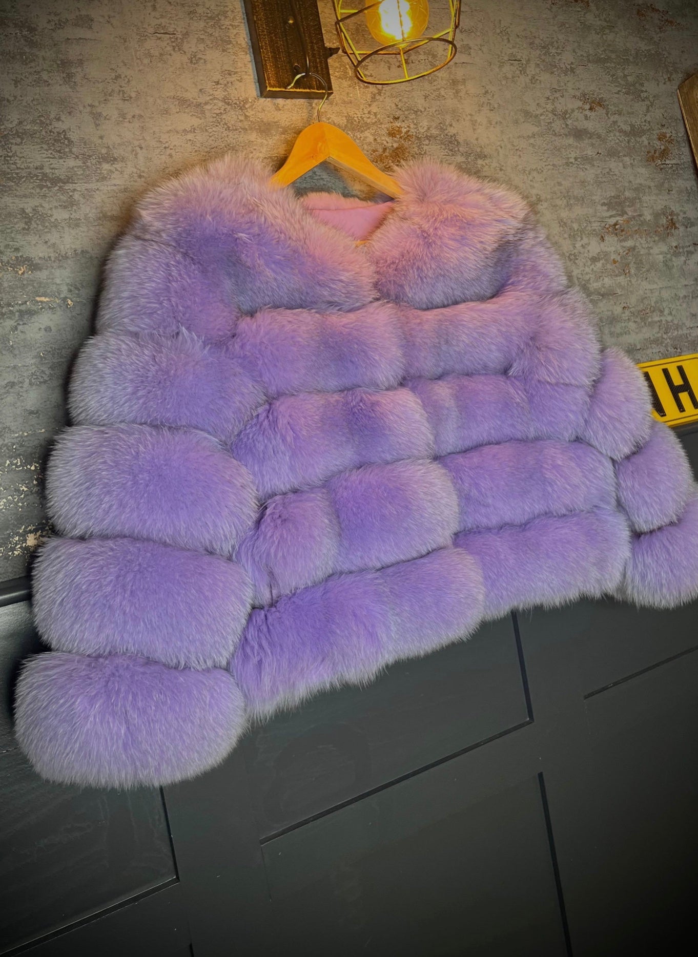 Purple Real Fur Coat