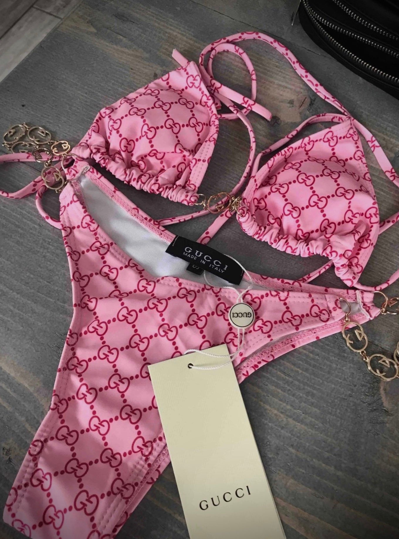 Pink G Chain Bikini Set