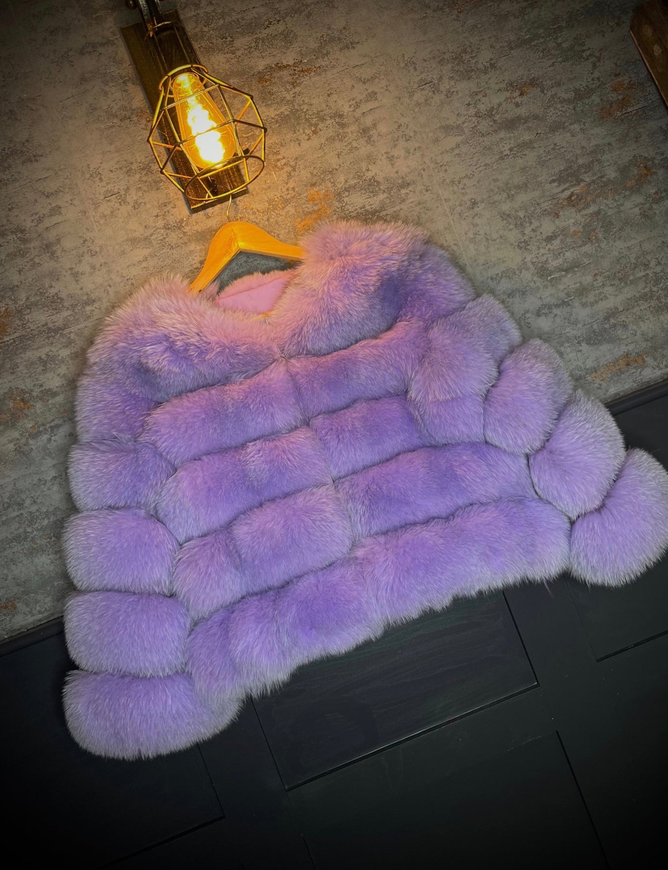 Purple Real Fur Coat