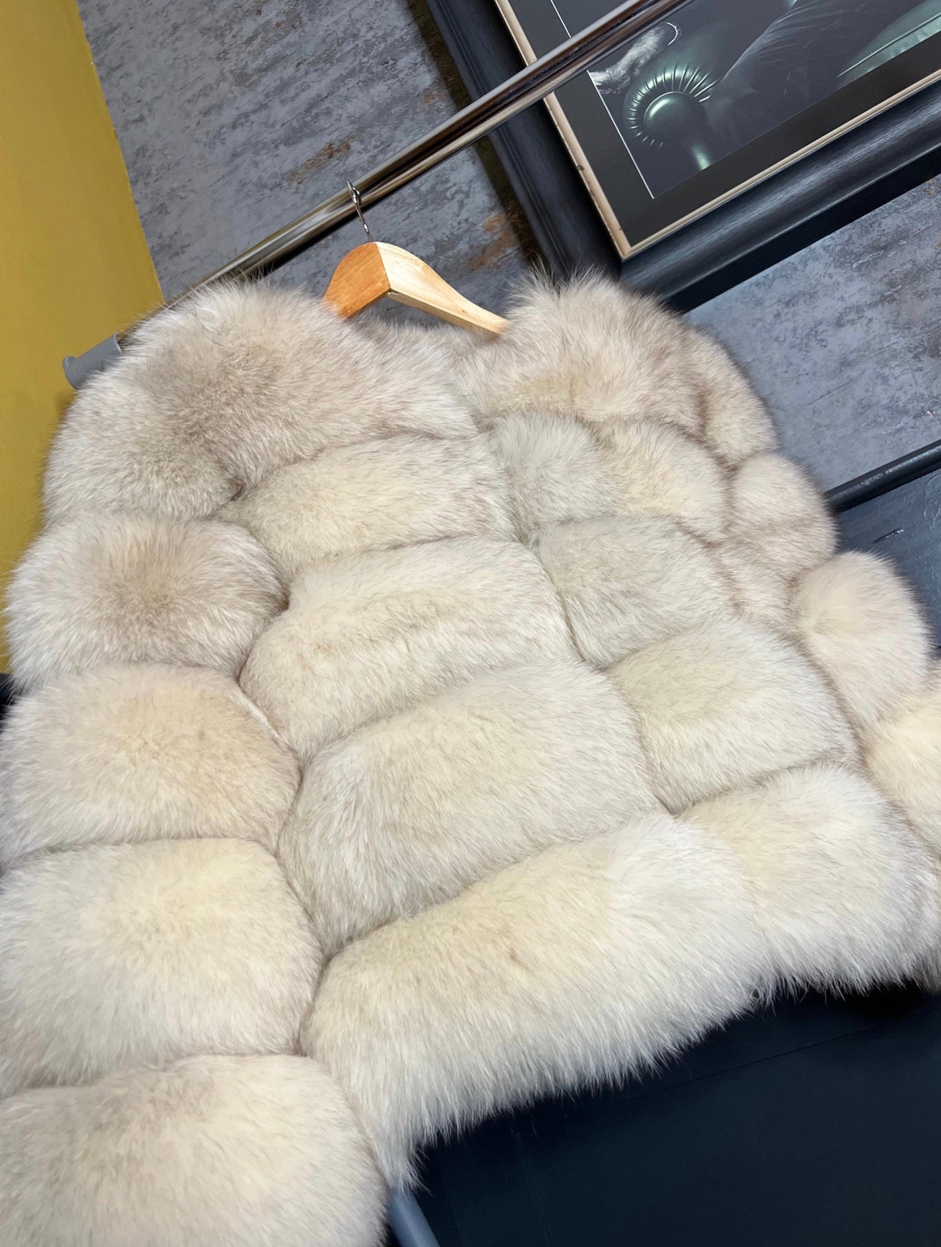 Cream Real Fur Coat