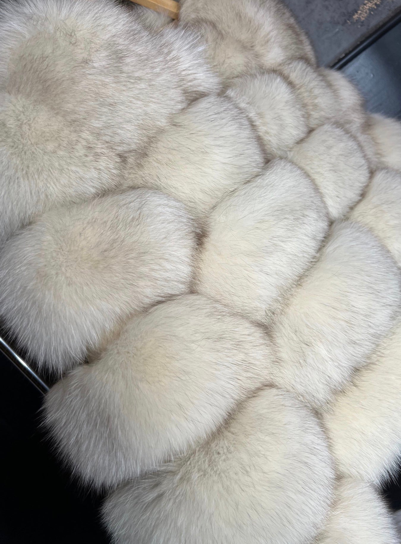 Cream Real Fur Coat